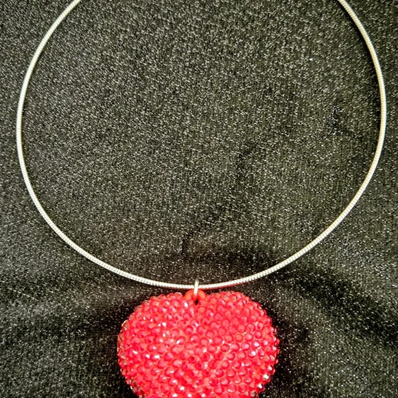 Red Crystal Heart Pendant Necklace - Picture 6 of 6